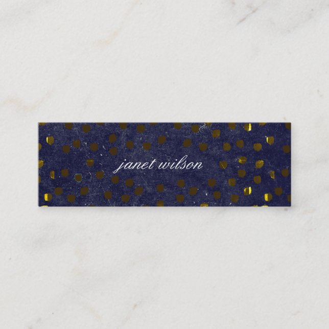 chic spotted texture pattern mini business card (Front)