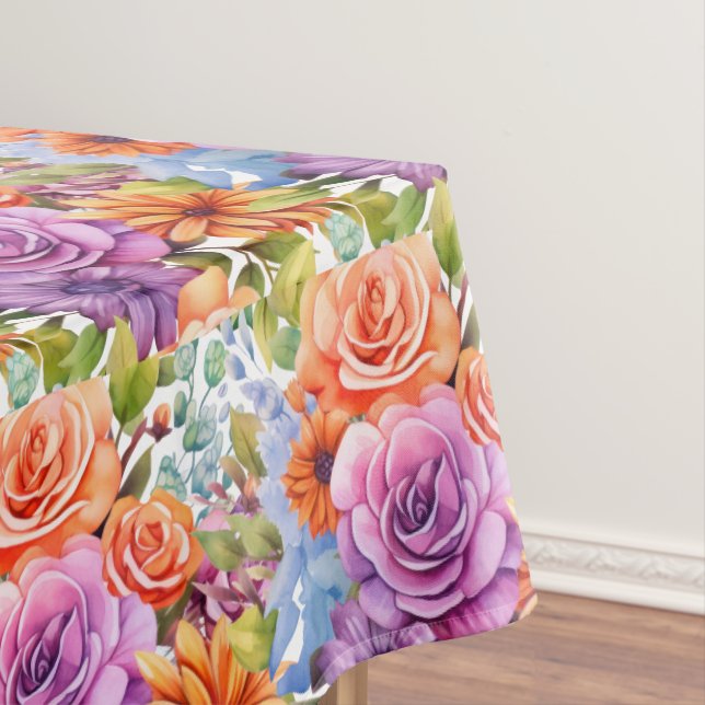 Chic Spring Colours Flowers Floral Tablecloth (In Situ)