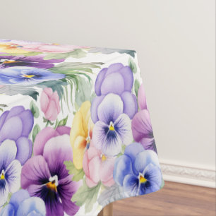Chic Spring Colours Pansy Pansies Tablecloth