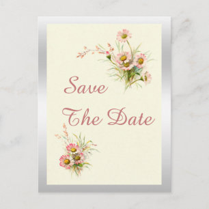 Chic Spring Flowers 21st Birthday Save The Date Announcement Postcard