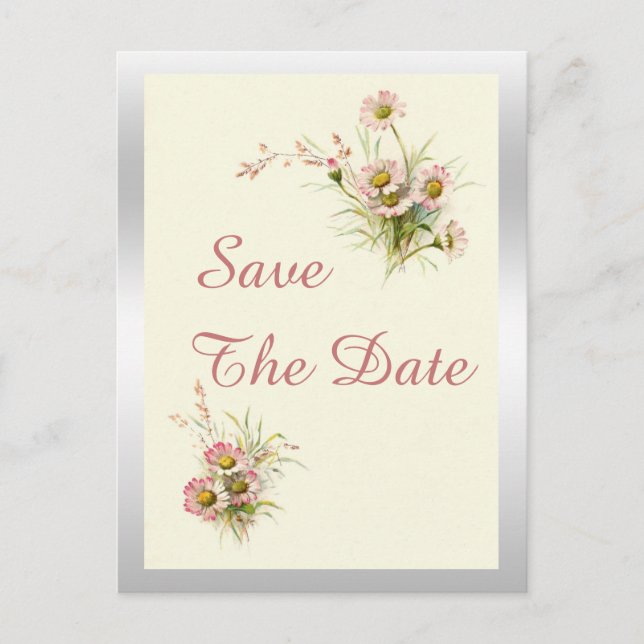 Chic Spring Flowers 60th Birthday Save The Date Announcement Postcard (Front)
