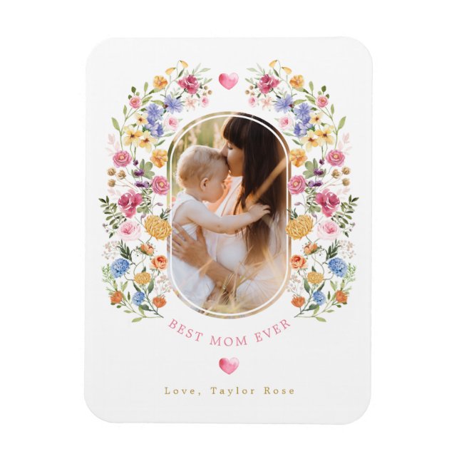 Chic Spring Wildflower Garden Mother's Day Gift Magnet (Vertical)