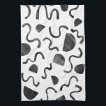 Chic squiggles in black & white kitchen towel<br><div class="desc">Decorate your kitchen with this cool towel. Makes a great housewarming or wedding gift! 
You can customize it and add text too.
Check my shop for lots more colours and patterns!</div>
