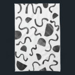 Chic squiggles in black & white kitchen towel<br><div class="desc">Decorate your kitchen with this cool towel. Makes a great housewarming or wedding gift! 
You can customize it and add text too.
Check my shop for lots more colours and patterns!</div>