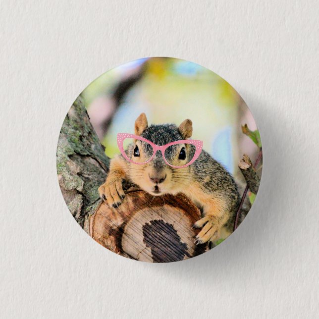 Chic squirrel  1 inch round button (Front)
