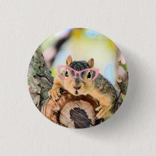 Chic squirrel  1 inch round button