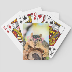 Chic squirrel playing cards