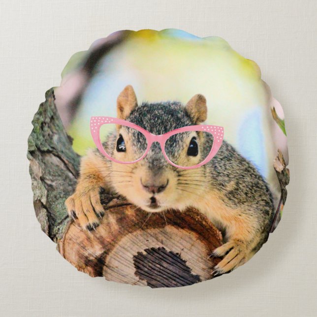 Chic squirrel round pillow (Front)