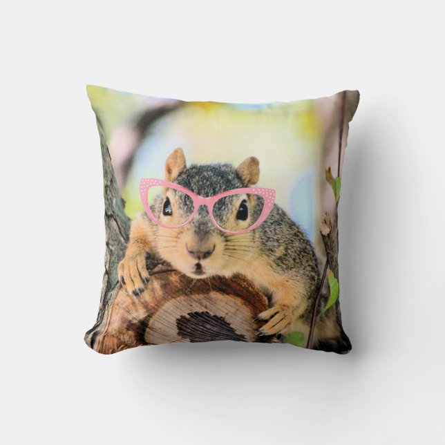 Chic squirrel throw pillow (Front)