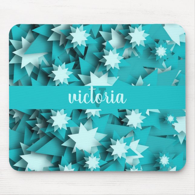 Chic Stars Monogrammed Mouse Pad (Front)