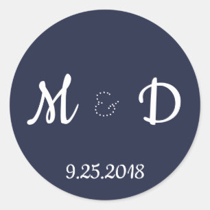 Chic Stickers Mariage Monogramme
