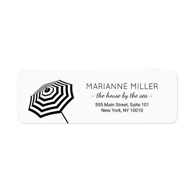 Chic Striped Beach Umbrella Logo (Front)