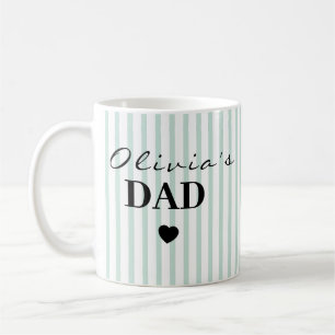 Chic striped dad mug with custom child name