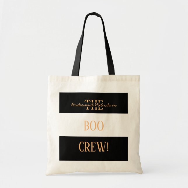  Chic Striped Personalized Fall Bridesmaid Tote Bag (Front)