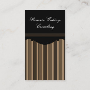 Chic Stripes Business Card, Chocolate Brown Card