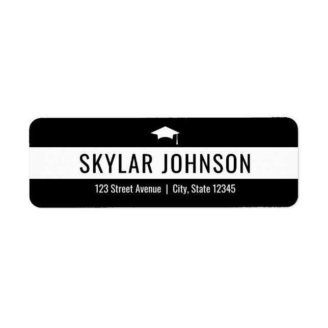 Chic Stripes EDITABLE COLOR Graduation Address (Front)