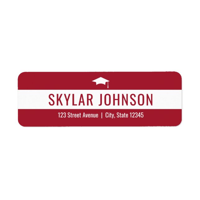 Chic Stripes EDITABLE COLOR Graduation Address Lab (Front)