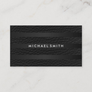 Chic Stripes Faux Leather Business Card