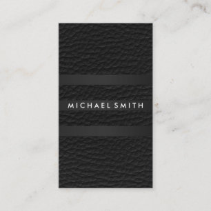 Chic Stripes Faux Leather Business Card
