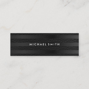 Chic Stripes Faux Leather Mini Business Card