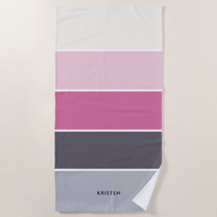 Chic Stripes Pattern Personalized Beach Towel