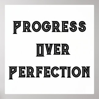 Chic Study Wall Poster – Progress Over Perfection 