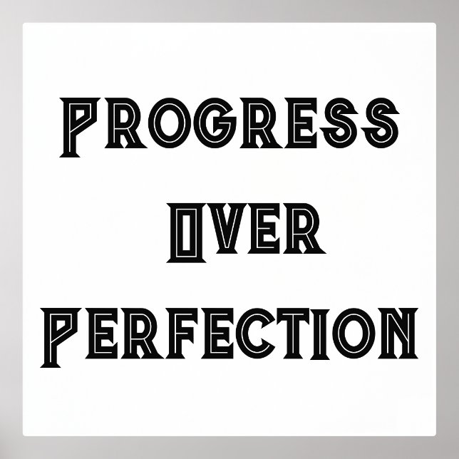 Chic Study Wall Poster – Progress Over Perfection  (Front)