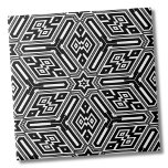 Chic Stylish Black White Modern Geometric Tile<br><div class="desc">This unique black and white modern art deco pattern features some really cool lines and starburst. You can customize the background colour to give it a very different look! Whether you want to use this tile as a little coaster or trivet for a drink or plate... or you want to...</div>