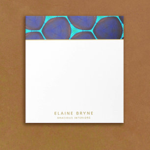 Chic Stylish Bold Navy Turquoise Pattern Notepad