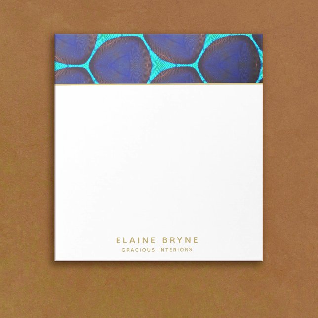 Chic Stylish Bold Navy Turquoise Pattern Notepad (Creator Uploaded)