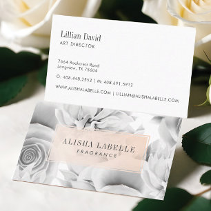 Chic & Stylish Grey Floral Botanical Business Card