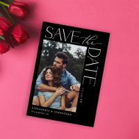 Chic Stylish Mod Photo Save the Date 2 Black