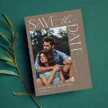 Chic Stylish Mod Photo Save the Date 2 Taupe Invitation<br><div class="desc">Looking for Luxury, Chic, Modern & and Elegant Photo Save the Date? If so, this invite is for you. It's the most unique Save the Date you can get, one with your photo. And the design is elegant, chic, and modern. It fits any theme or summer wedding, spring, winter, fall...</div>