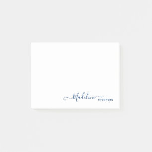 Chic Stylish Modern Girly Script Navy Blue Post-it Notes