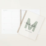 Chic Stylish Modern Monogram Script  Planner<br><div class="desc">Stay organized in style with this elegant planner featuring a soft sage green "M" monogram and your name in delicate script. Designed for productivity with a personal touch, this planner offers space for goals, schedules, and to-do lists—all wrapped in a clean, minimalist cover. Perfect for students, professionals, or as a...</div>