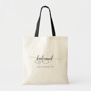 Chic Stylish Personalized Name Bridesmaid Tote Bag