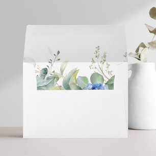 Chic Stylish White   Floral Hydrangea Wedding  Envelope