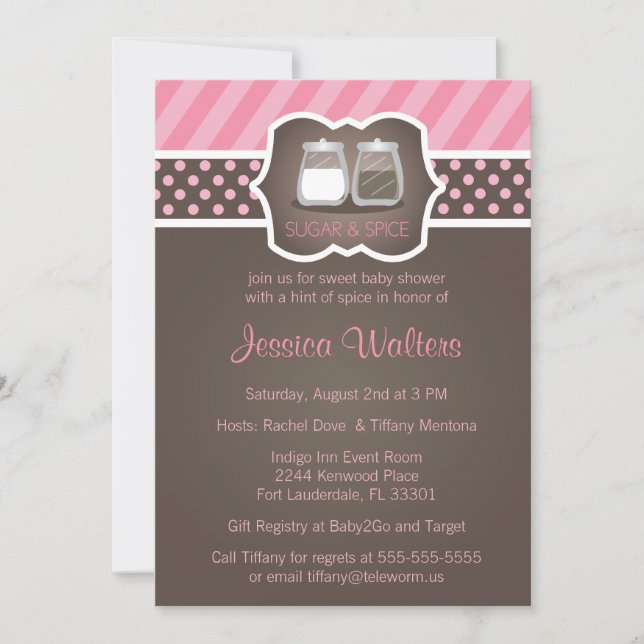 Chic Sucre et épice Baby Shower Invitations (Devant)