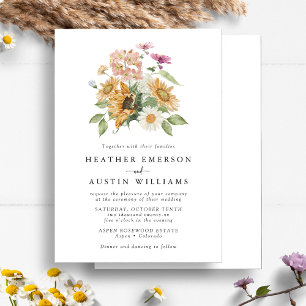 Chic Sunflower Wedding Invitation