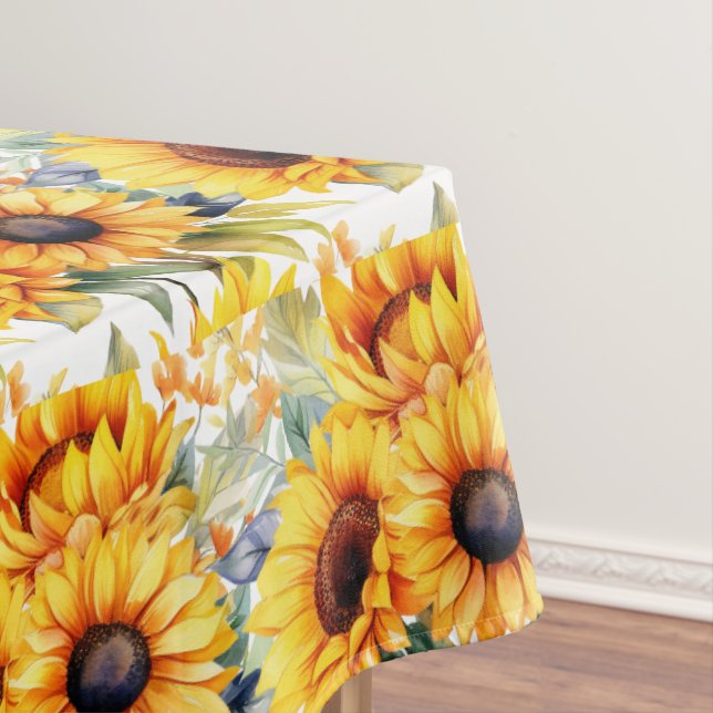 Chic Sunflowers Flowers Floral Tablecloth (In Situ)