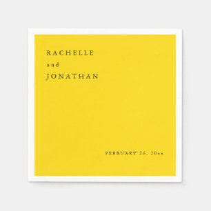 Chic Sunshine Yellow White Simple Wedding Napkins