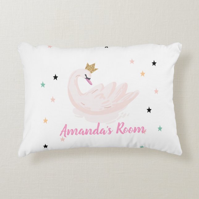 Chic Swan, Stars, Princess    Accent Pillow (Front)