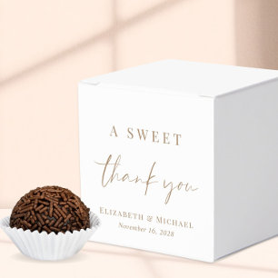 Chic Sweet Thank You Gold Script Wedding Favor Box