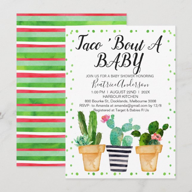 Chic Taco Bout A Baby Baby shower Invitation (Devant / Derrière)