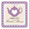 Chic Tan & Purple Teapot Bridal Shower Tea Sticker