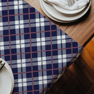 Chic Tartan Tablecloth in Coral and Navy Colours