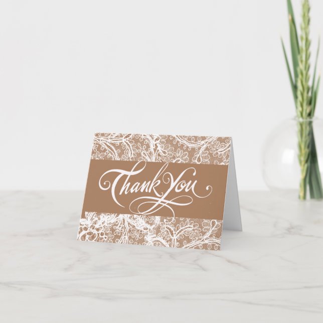 Chic Taupe and Lavender Wedding Thank You (Front)