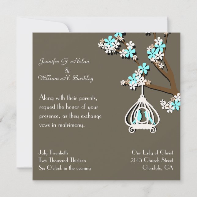 Chic Taupe avec Faire-part de mariage Inséparable (Devant)