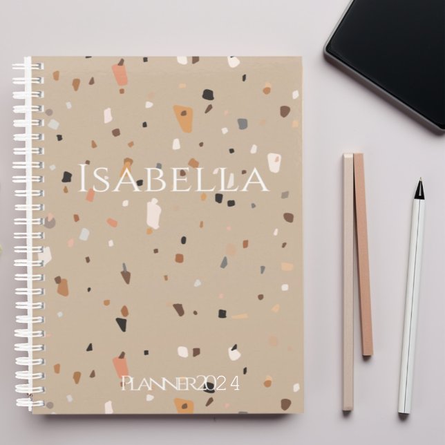 Chic taupe terrazzo rustique (Créateur téléchargé)