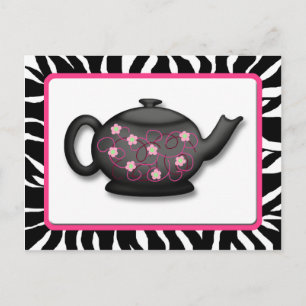 Chic Tea Time Zebra Print Recipe Cards